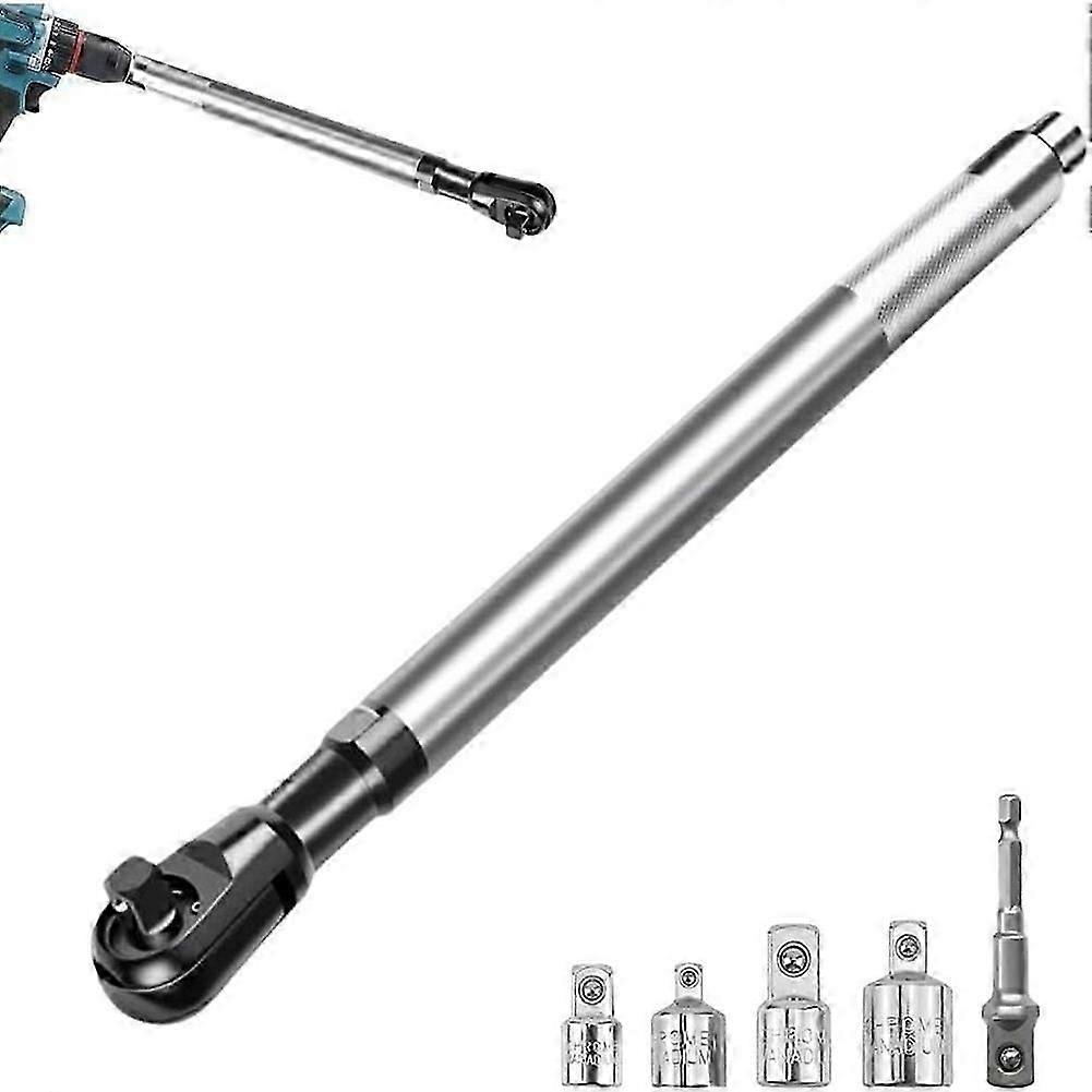 1/2-Inch Multi-Function Electric Extension Wrench, Extension Wrench-Impact,with 4 Conversion Adapters, for Tight Spaces