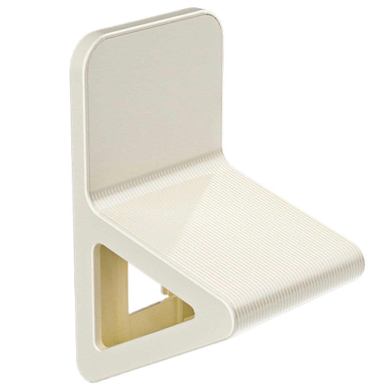 Shower Foot Rest Wall Mounted No Drilling with Stable Triangular Support and NonSlip Grip White