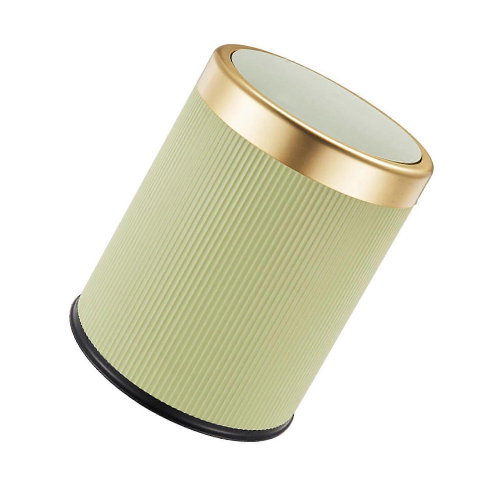 Stylish Small Round Trash Can with Lid for Home Office Kitchen Compact EasyClean Waste Bin