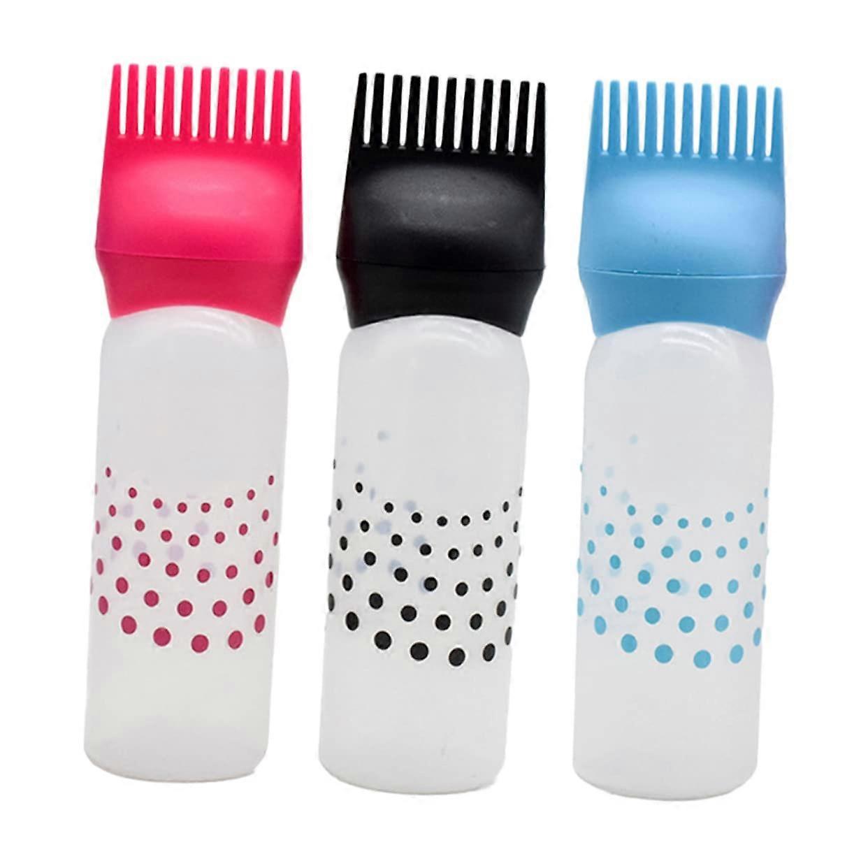 3Pcs Refillable Hair Dye Bottles with Comb Tip, LeakResistant, Precise Color Application, AntiSlip Grip