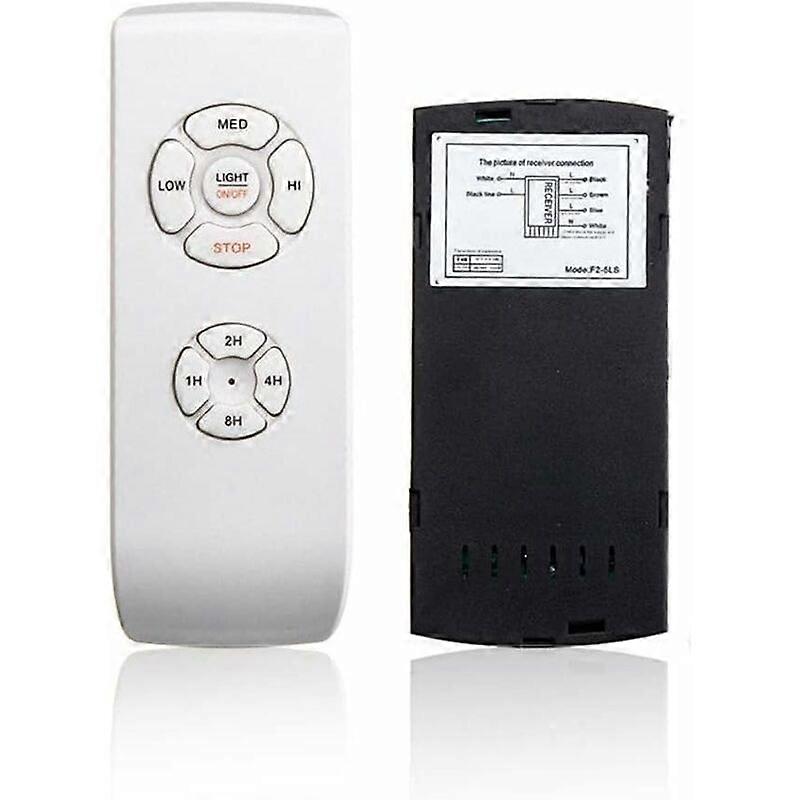 Universal ceiling fan with remote control, 110V/220V, wireless distribution kit for home/office/hotel/lunch, white