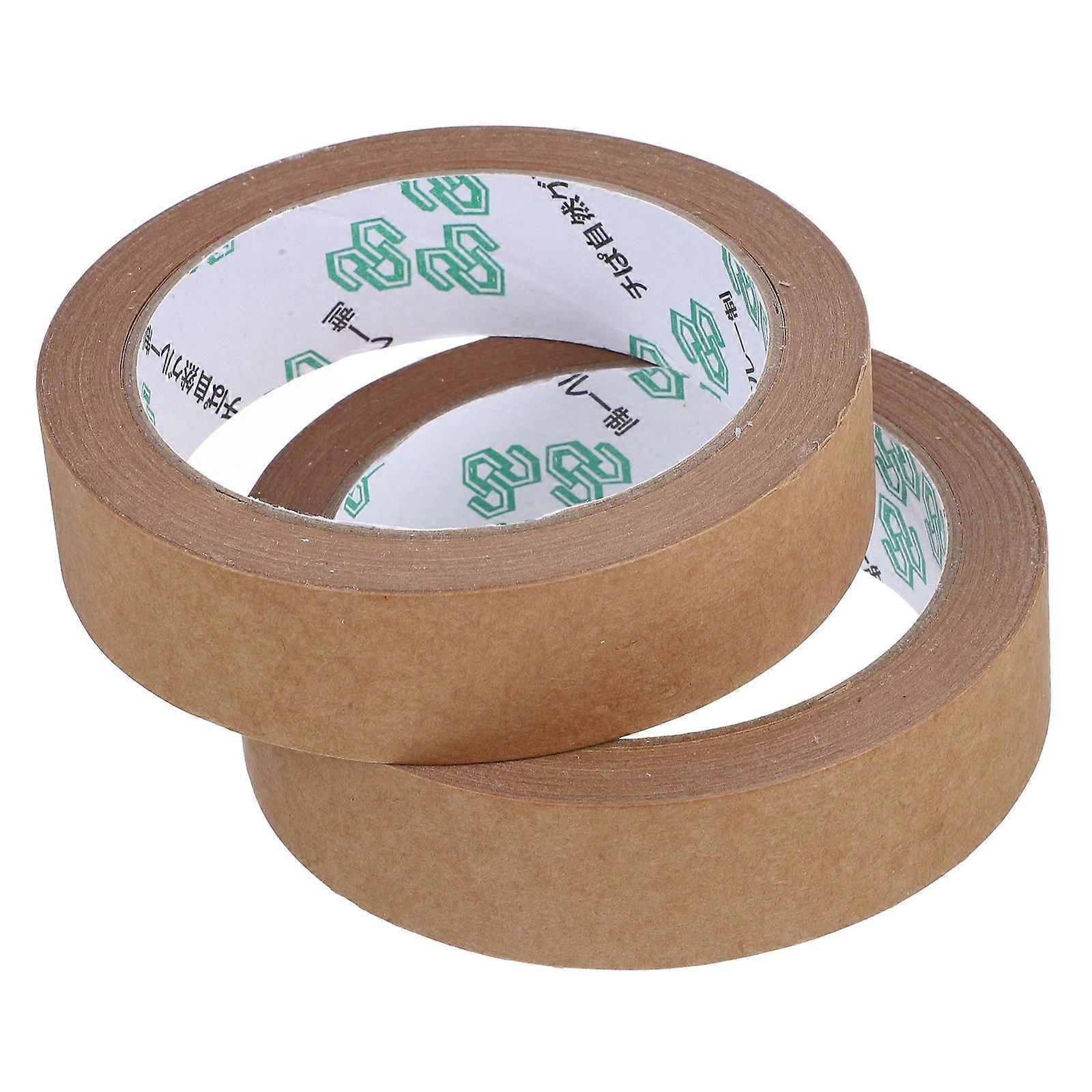 2 Rolls Paper Sealing Tapes Writable Kraft Packing Tapes Multi-function Adhesive Packing Tape
