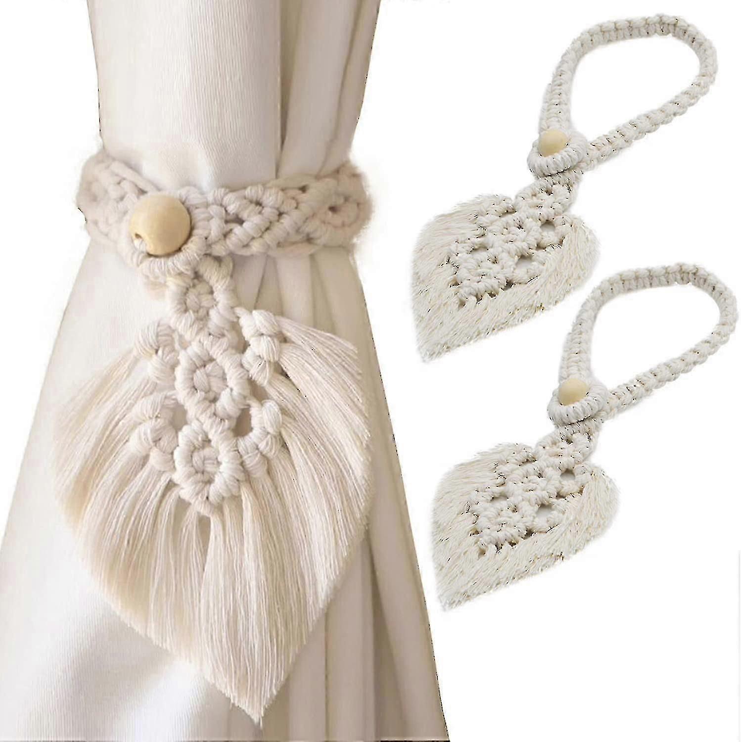 2-Pack Tie Boho Curtain Holder Cotton Rope