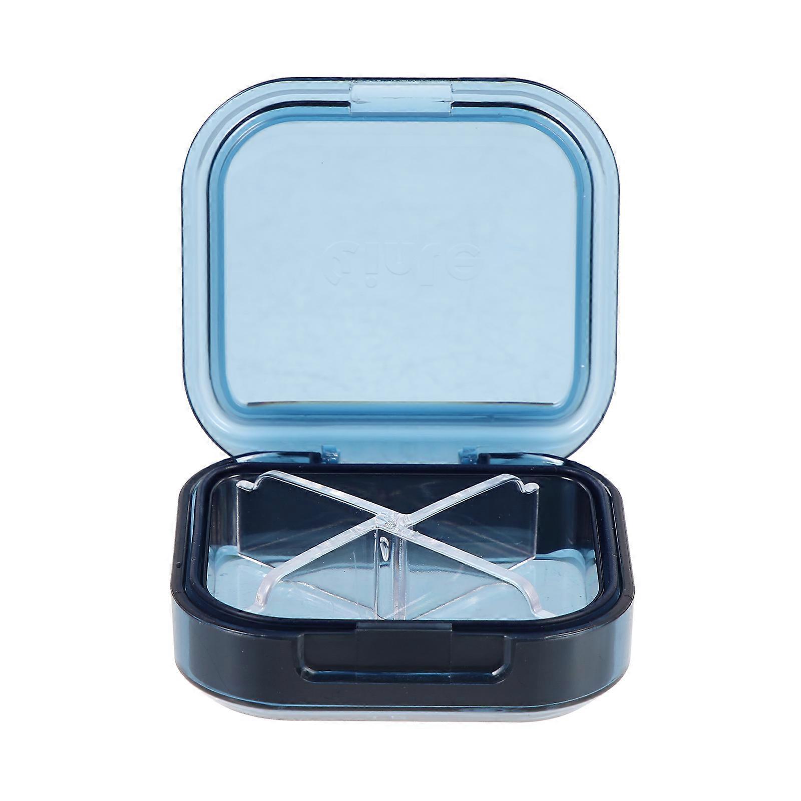 Convenient Pills Case Blue Pills Storage Case for Portable Use 3Pcs