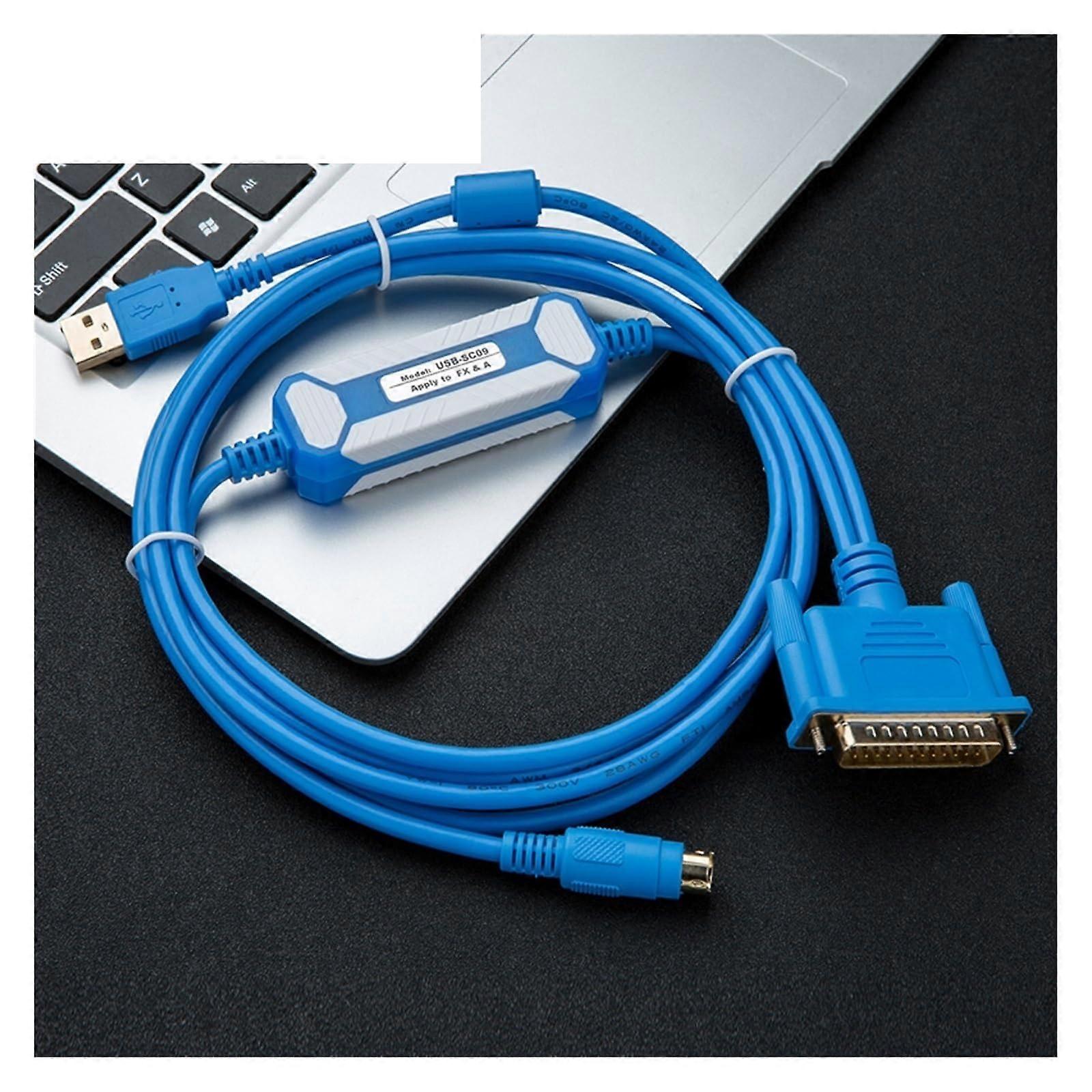 USBSC09 PLC Programming Cable for Mitsubishi FX Series 2.5m Gold Plated Speed Data Transfer