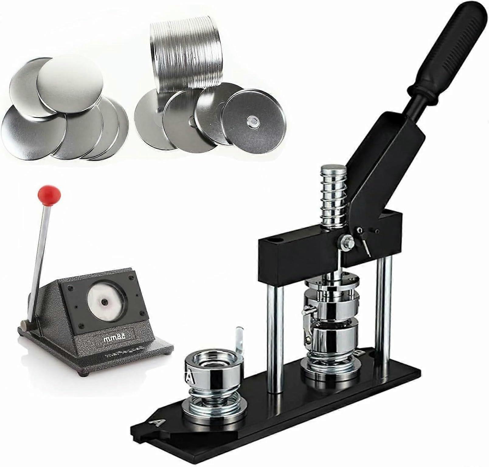 Badge Maker Machine for DIY Button Making Kit, Pin Press with 100pcs Parts, Fast and Easy Use