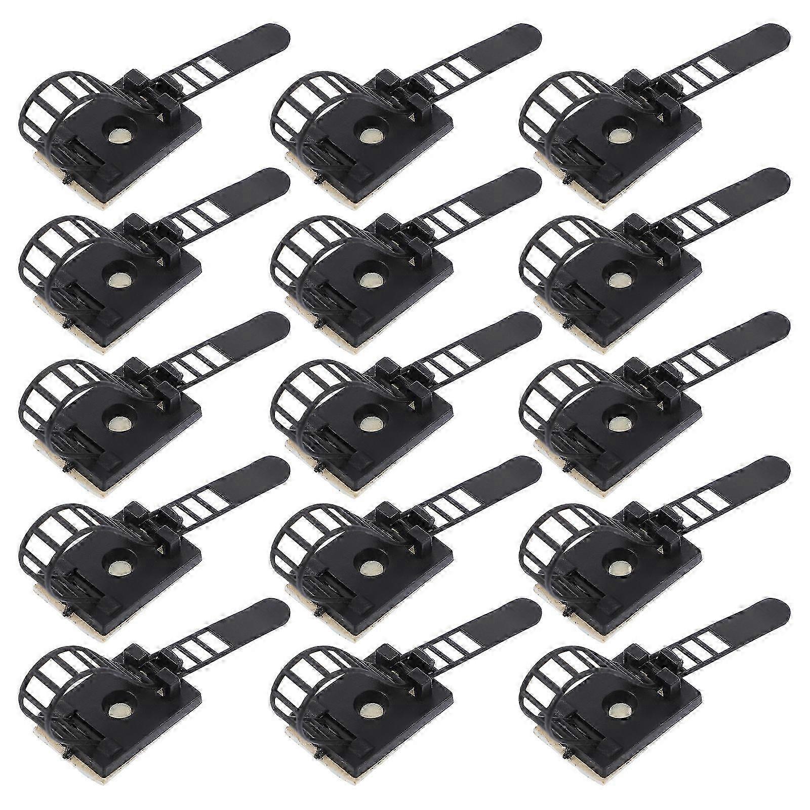 Self Adhesive Hook Cable Straps for Cable 50Pcs Black Plastic Clips