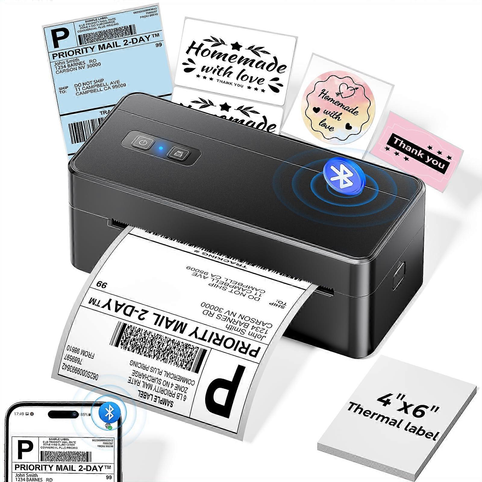 Thermal  Label Printer 4x6 Bluetooth Wireless Speed Ink for Small Business