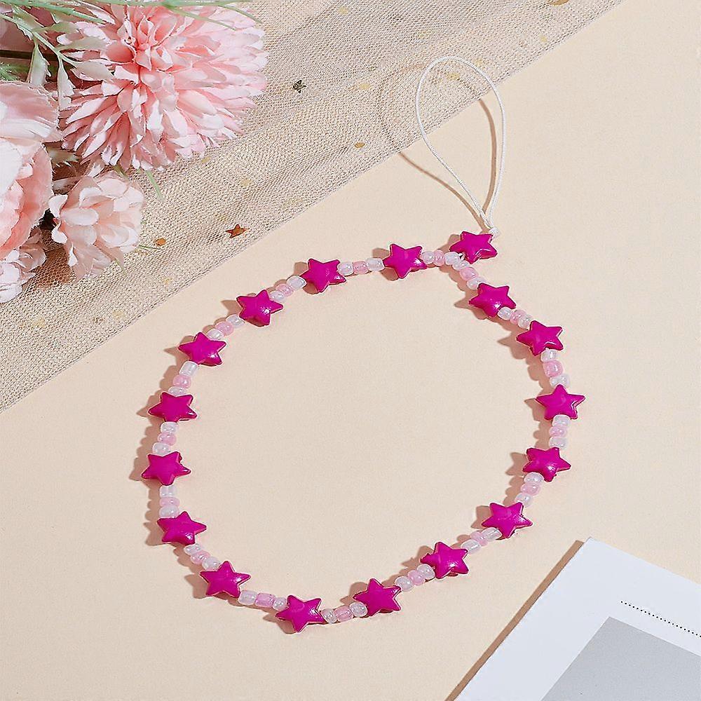 1pc Silicone Bead Mobile Straps Star Camellia 220mm
