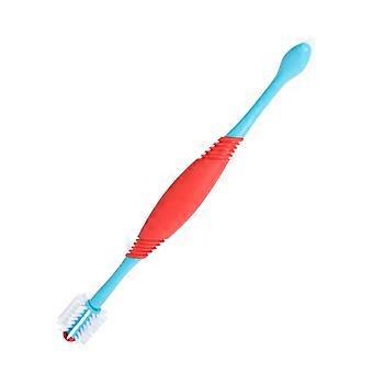 2pcs Double Head Dog Toothbrush with Soft Bristles and Ergonomic Long Handle for Puppy Teeth Cleaning