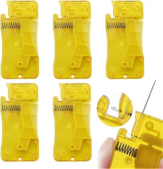 Yellow Automatic Needle Threader for Hand Sewing Quick Plastic Self Thread Sewing Tool