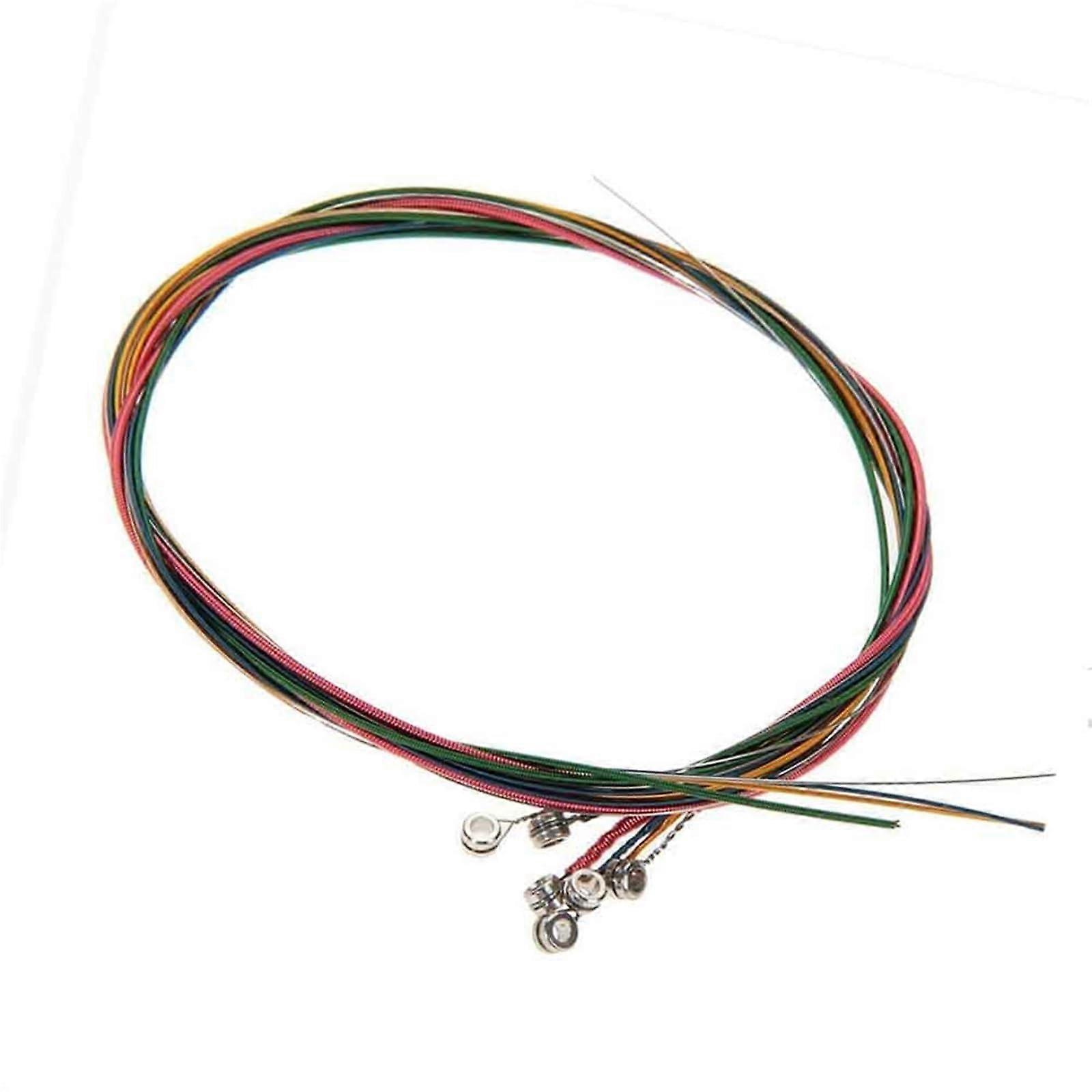 Acoustic Guitar String Accessories Set with ColorCoded Ends for Quick 6 String Folk Replacement