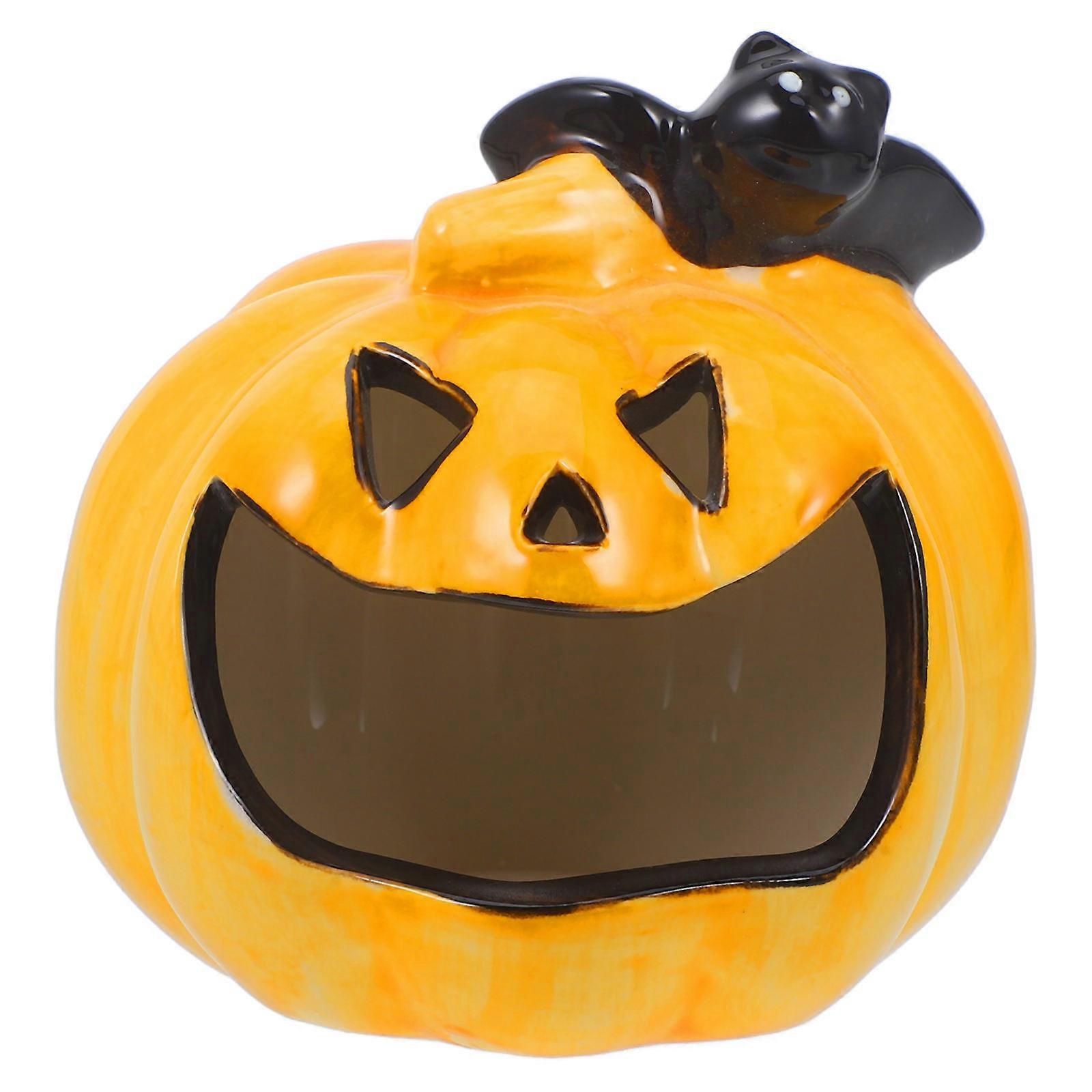 South Pumpkin Decorative Ceramic Ashtray for Halloween with Multi Colors