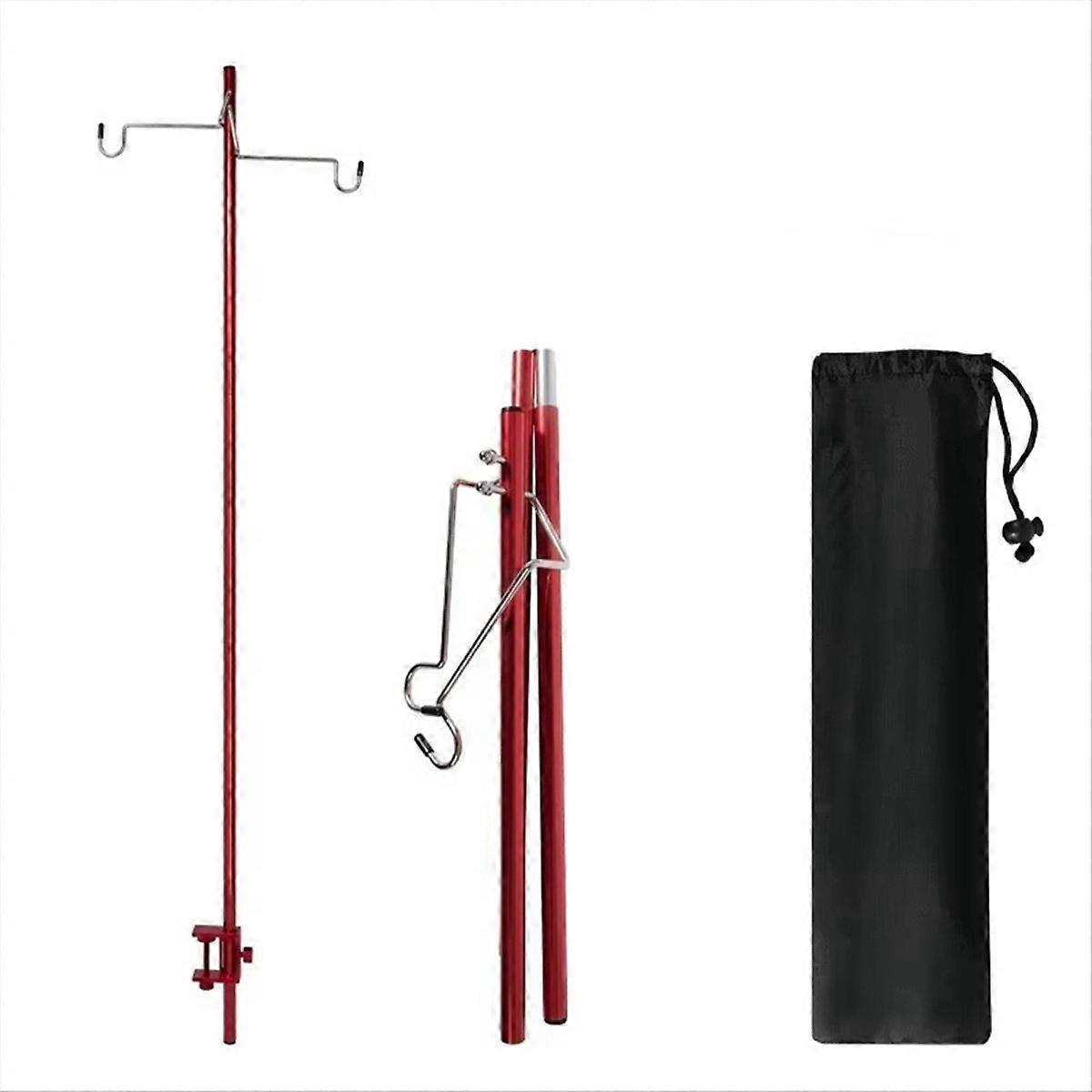 Outdoor Portable Folding Camping Lantern Stand Free Install Red