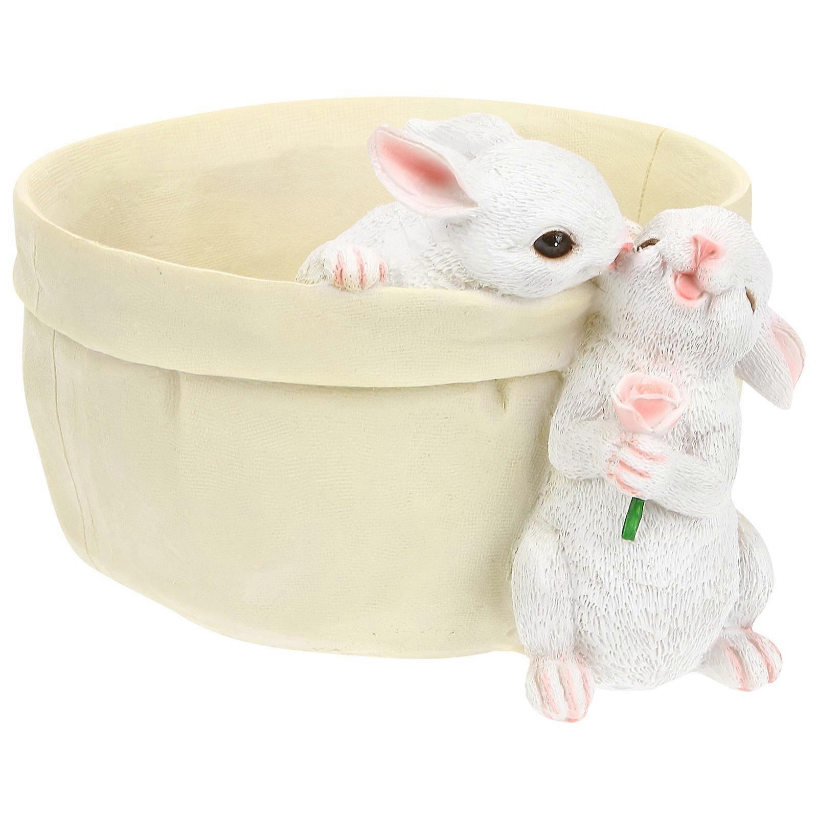 Bunny Flower Pot Resin Planter Pots for Storage Use 2Pcs