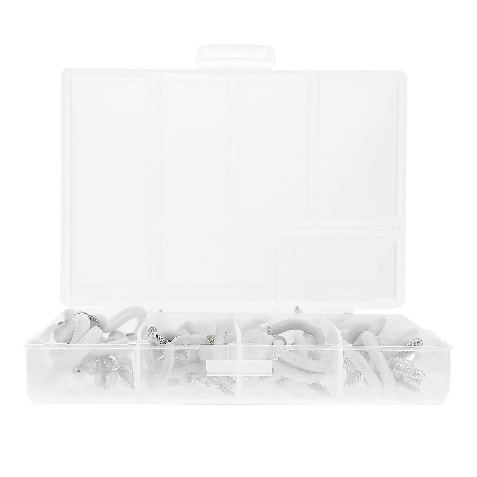 Cup Hook Storage Hook for Hanging 70Pcs White Question Mark Shape Hooks