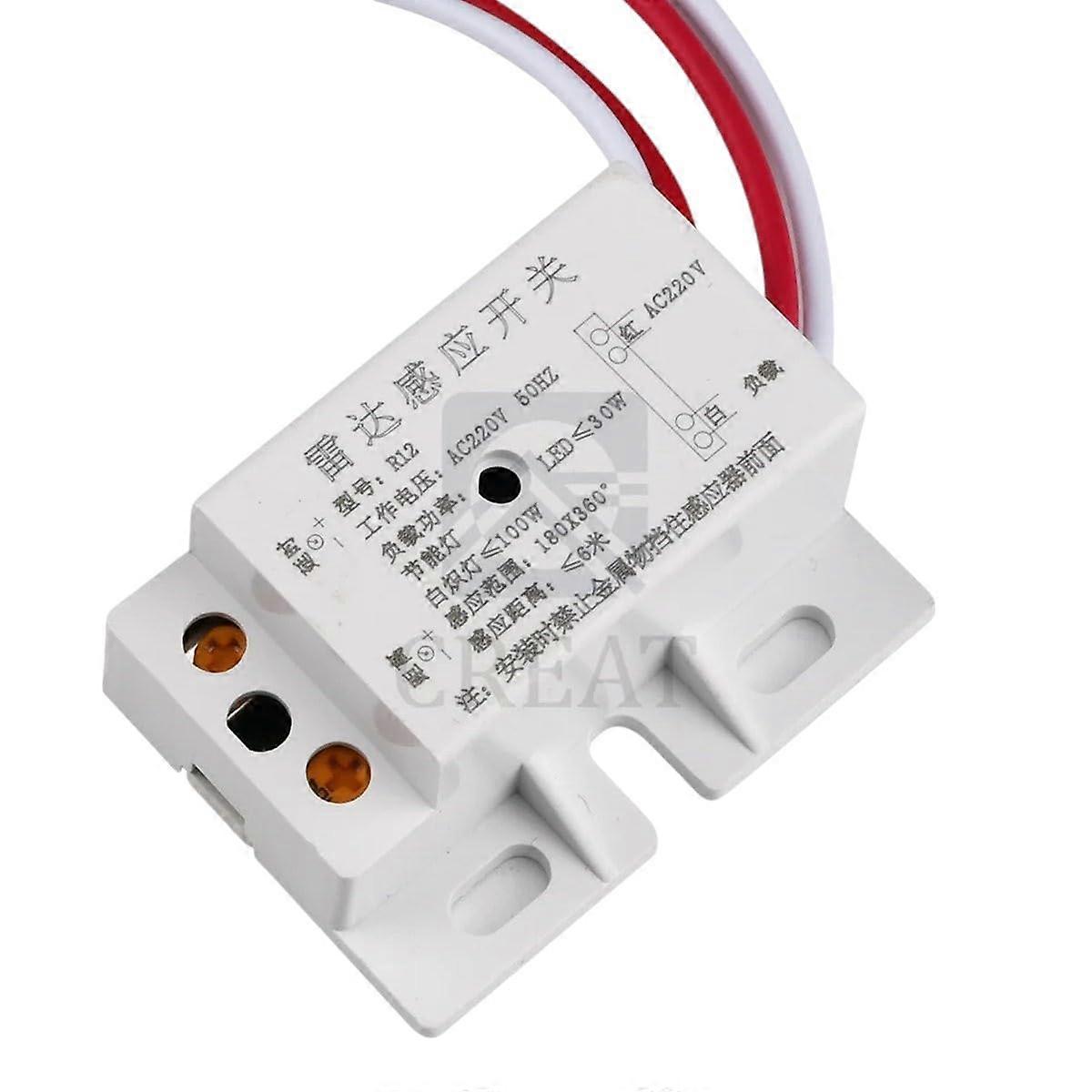 220V PIR Microwave Motion Sensor Switch with Adjustable Range and Smart Human Detection
