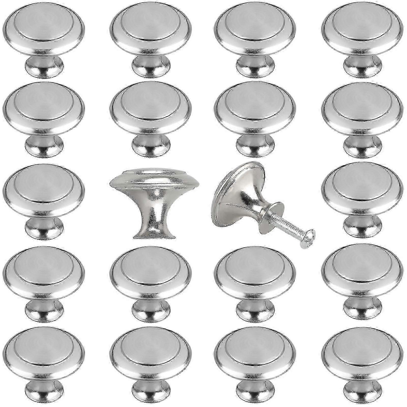 20pcs Kitchen Cabinet Knobs Pulls, Brushed Nickel Cabinet Knobs, Drawer Dresser Handles Cupboard Door Heavy Knobs, Kitchen Cabinet Hardware Wit