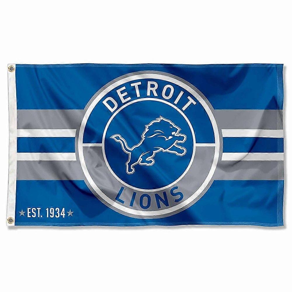 Detroit Lions Patch Button Circle Logo Banner Flag C1496