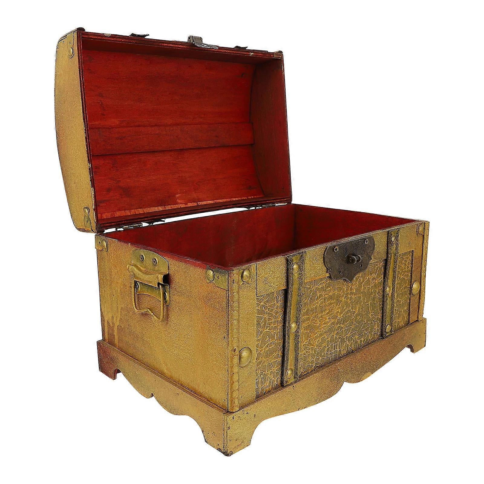 Rectangular Treasure Box Golden 1Set 11.79x8.25x8.25in