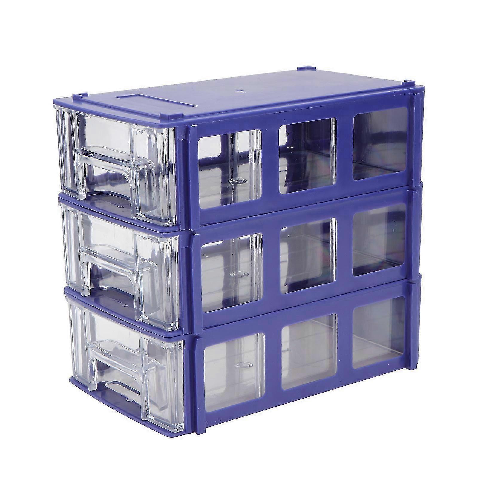 Blue Five Metal Material Box for Storage with 3Pcs Thickened Component Boxes