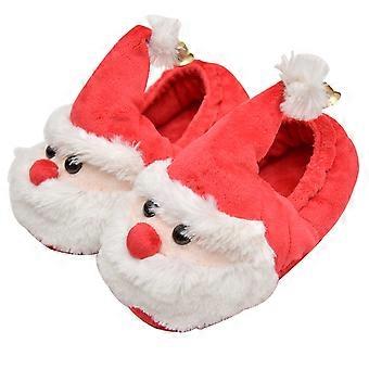 Babbo Natale Pantofole Peluche Pantofole Calde Antiscivolo Scarpe Slip-on Regalo di Natale per Adulti e Bambini - Taglia 27-28