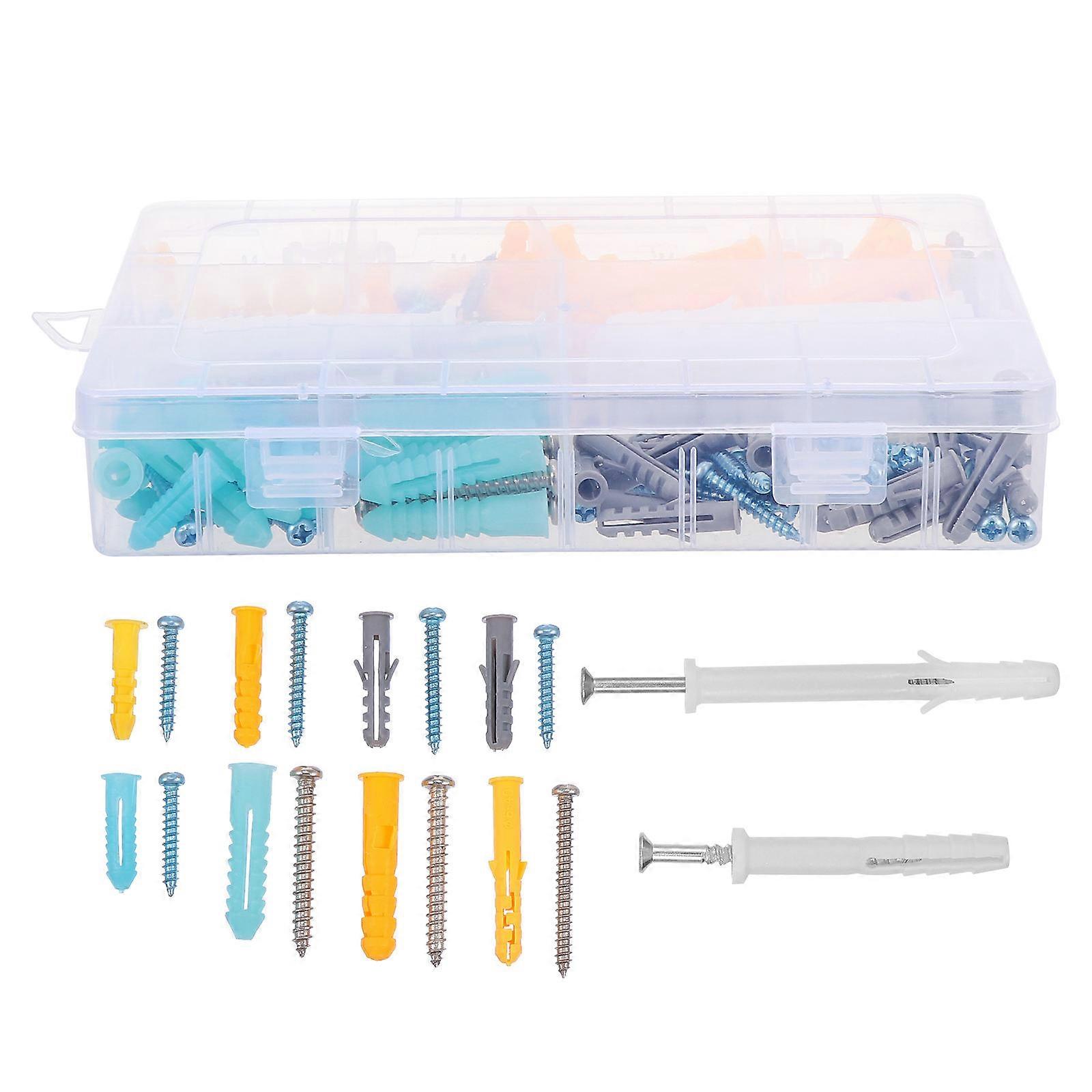 Self Tapping Screws Kit Assorted Screws Set Construction Fastening Silver 200Pcs