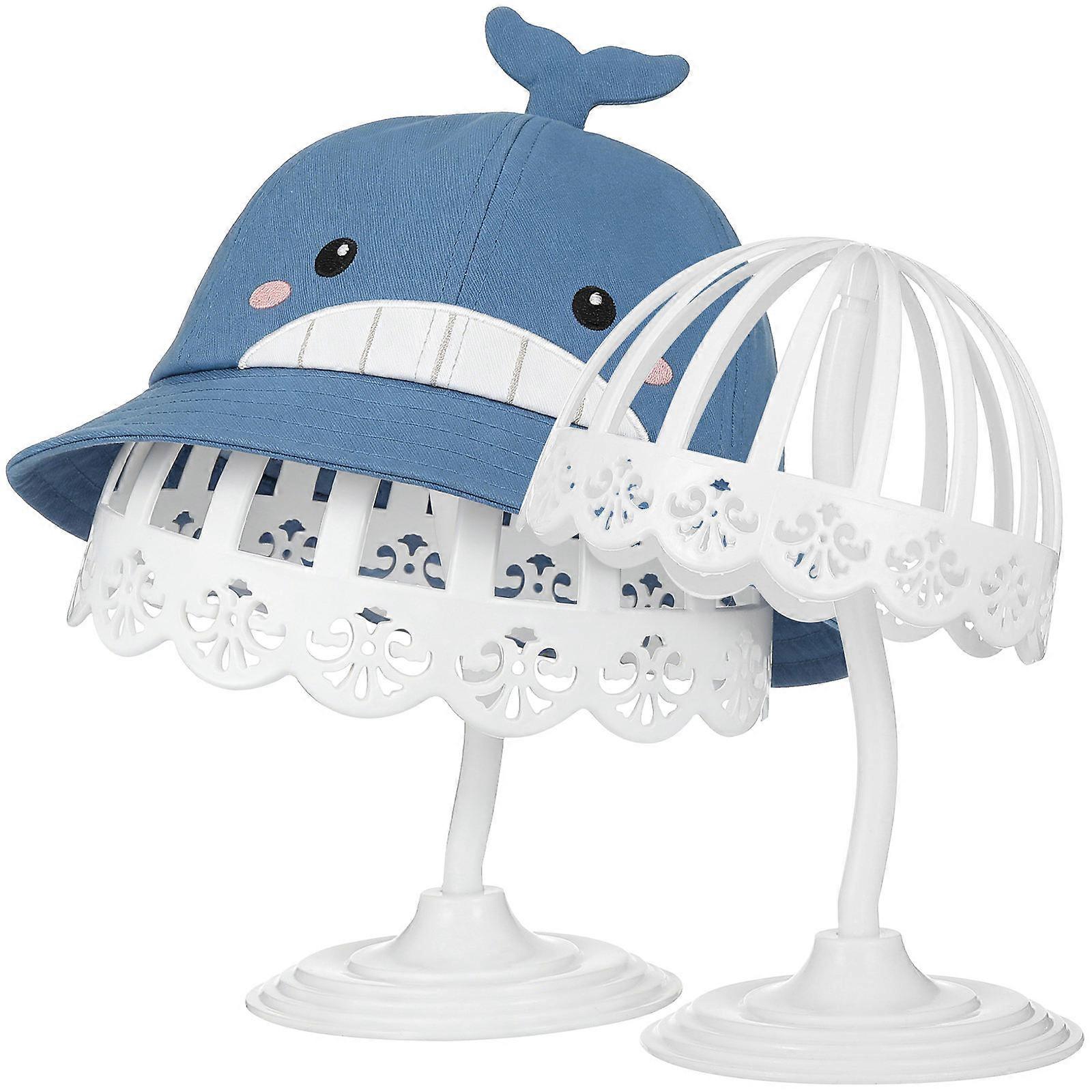 Hat Storage Rack Creative Display Stand for 2Pcs White Pe Hat Holders