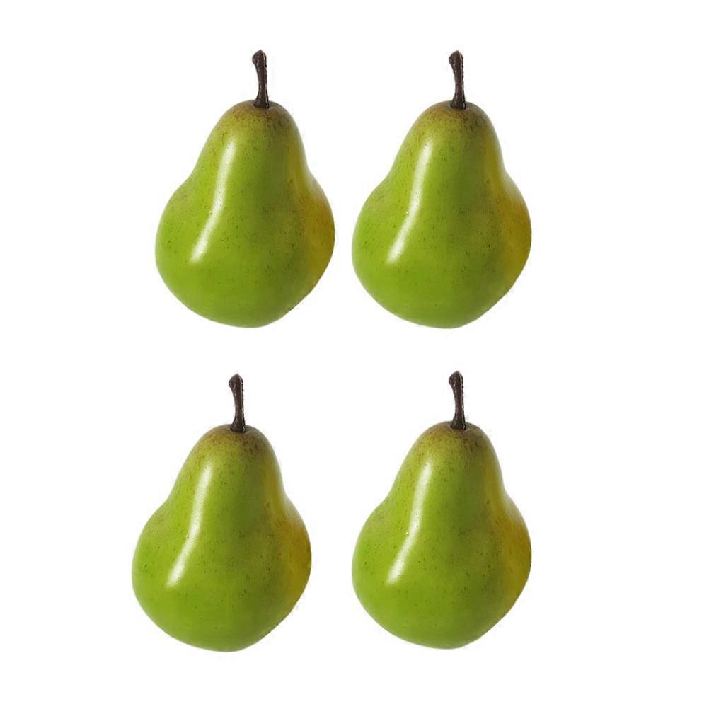 Green Simulation Pear Model for Decor 4Pcs Foam Artificial Fruit Props