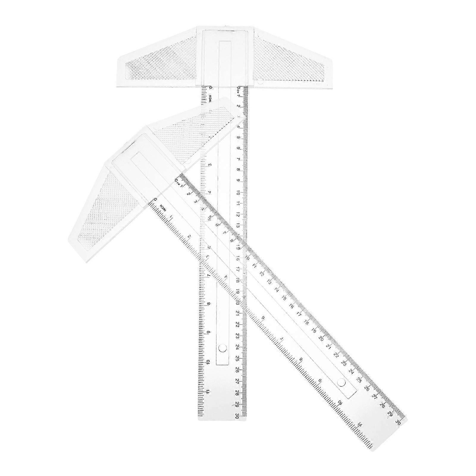 T Shaped Measuring Ruler compatible with Woodworking and Drafting 4Pcs