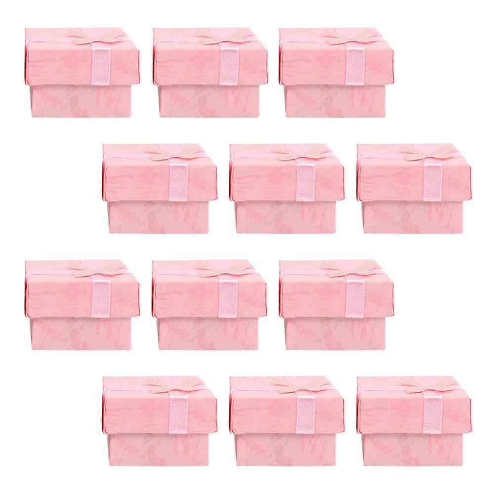 12Pcs Pink Ring Jewelry Boxes Paper Storage Case for Storage Use