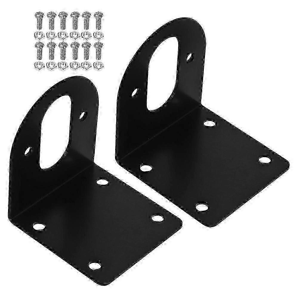 Motor Holder Mounting Base, Stable Reliable Bracket for Robots, Black, 2Pcs