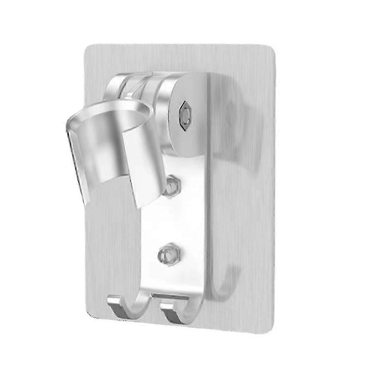Self-adhesive shower holder compatible with handheld shower head, adjustable height with