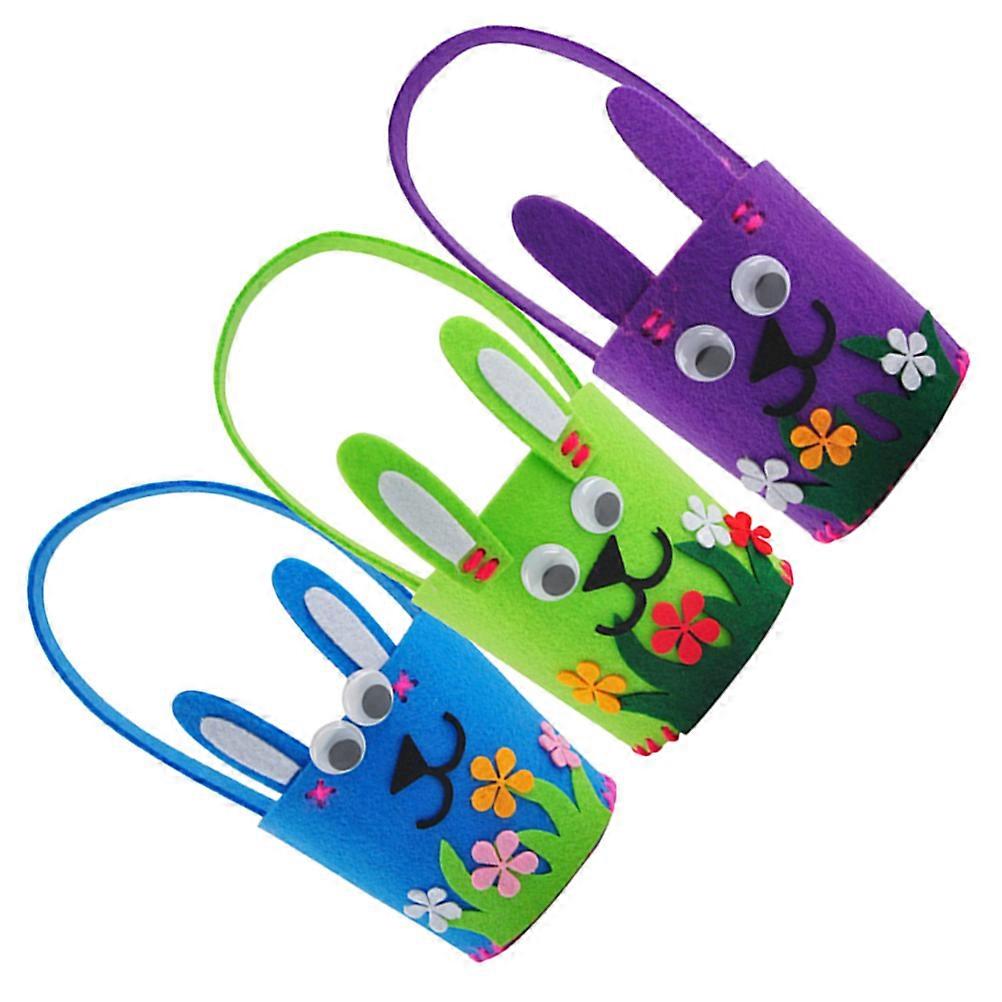 Easter Eggs Buckets for Storage 3Pcs Easter Cloth Buckets with Handle