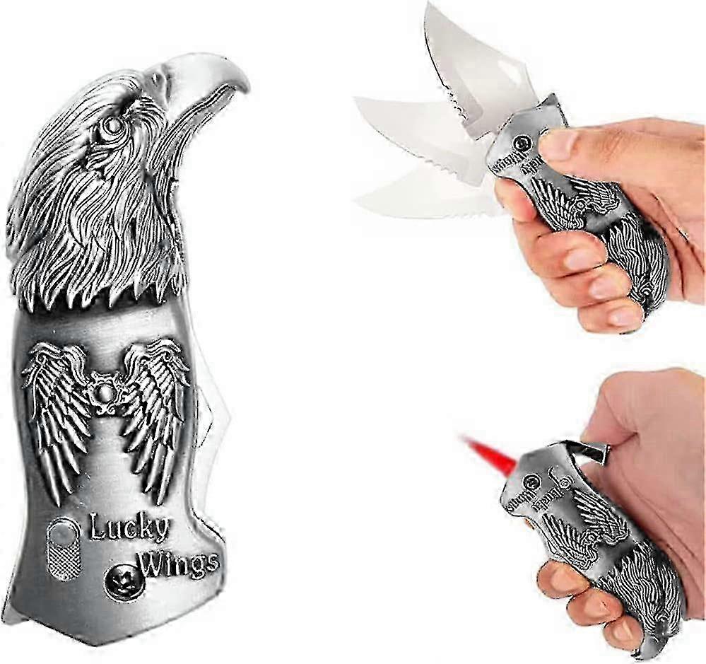 Creative Eagle-Shaped Butane Flashlight Lighter, High-Grade Smooth Touch, Red Flame, Padded Windproof Lighter