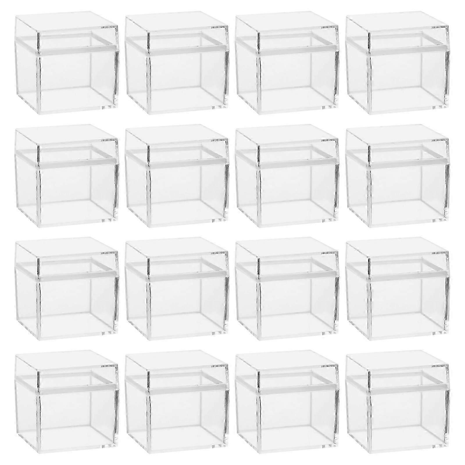 Transparent Square Candy Boxes Candy Packing Boxes for Jewelry Storage 12Pcs