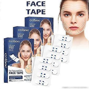 Cinta de estiramiento facial invisible Cinta adhesiva facial en V impermeable Cinta de estiramiento facial Herramientas de levantamiento escocés Parche de estiramiento facial antiarrugas