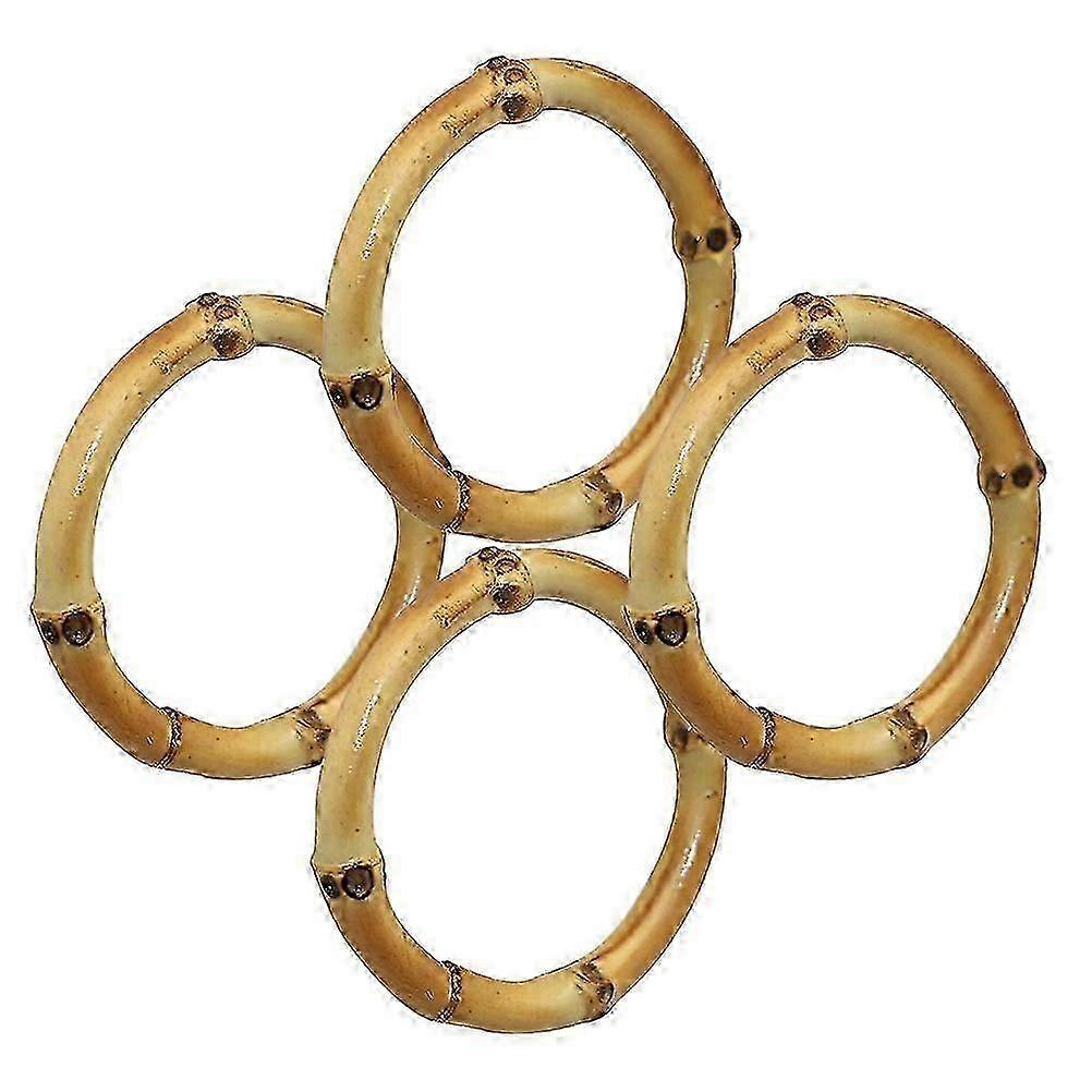 Decorative Bamboo Napkin Rings compatible with Decoration 16Pcs Rustic Style Ring Set