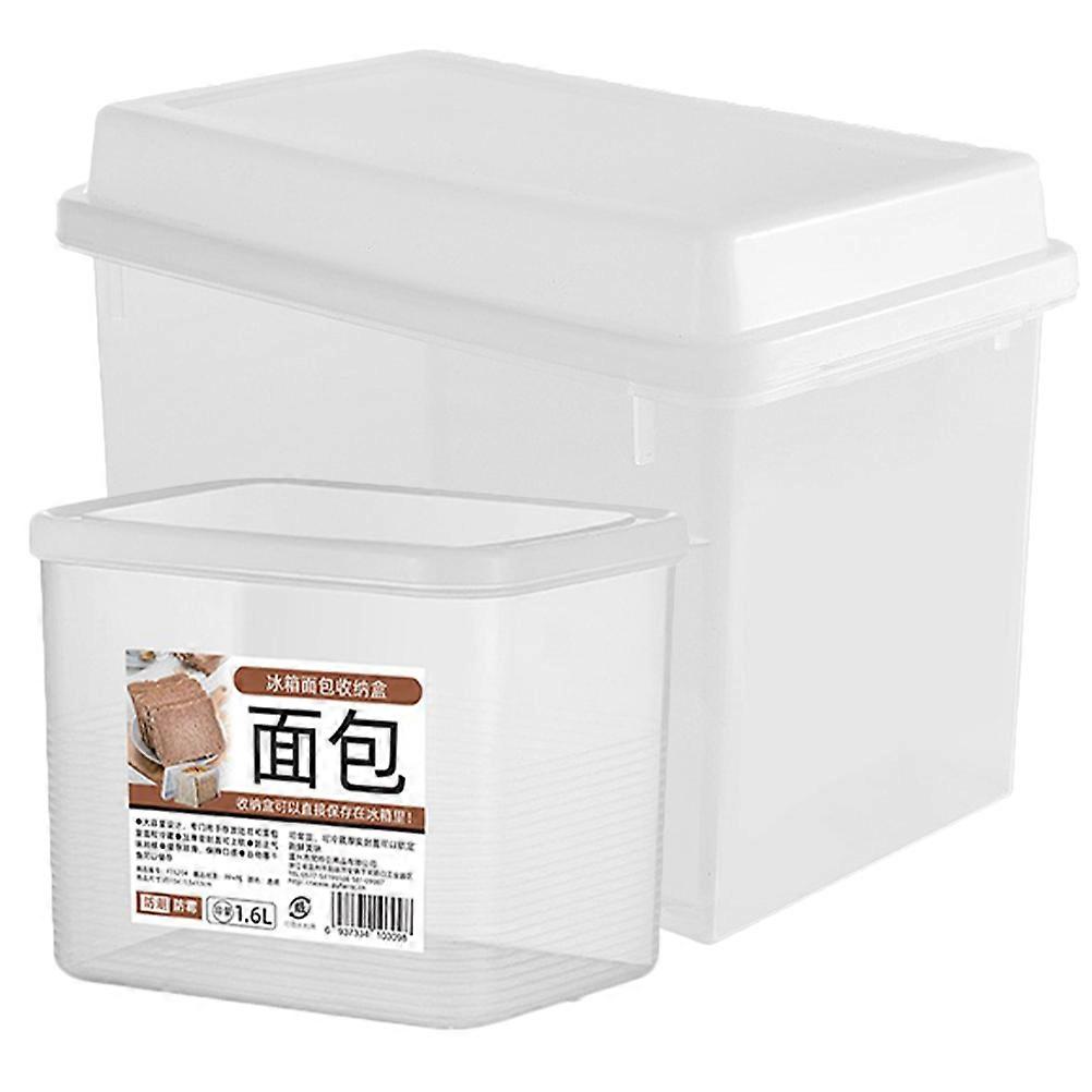 2pcs Transparent Bread Storage Box Bread Container Kitchen Bread Cheese Holder