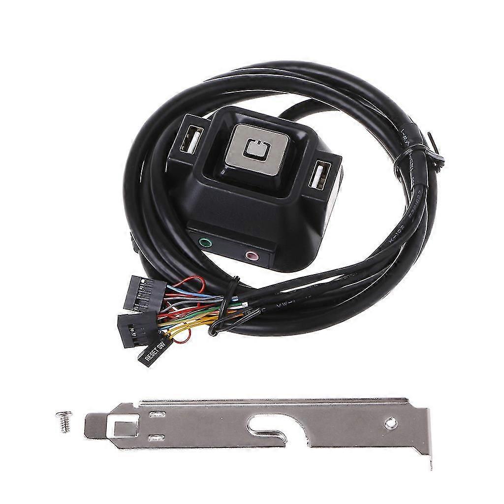 Power Switch 1.2m Computer Pc Power Supply Extender Cable With Dual Audio Plug