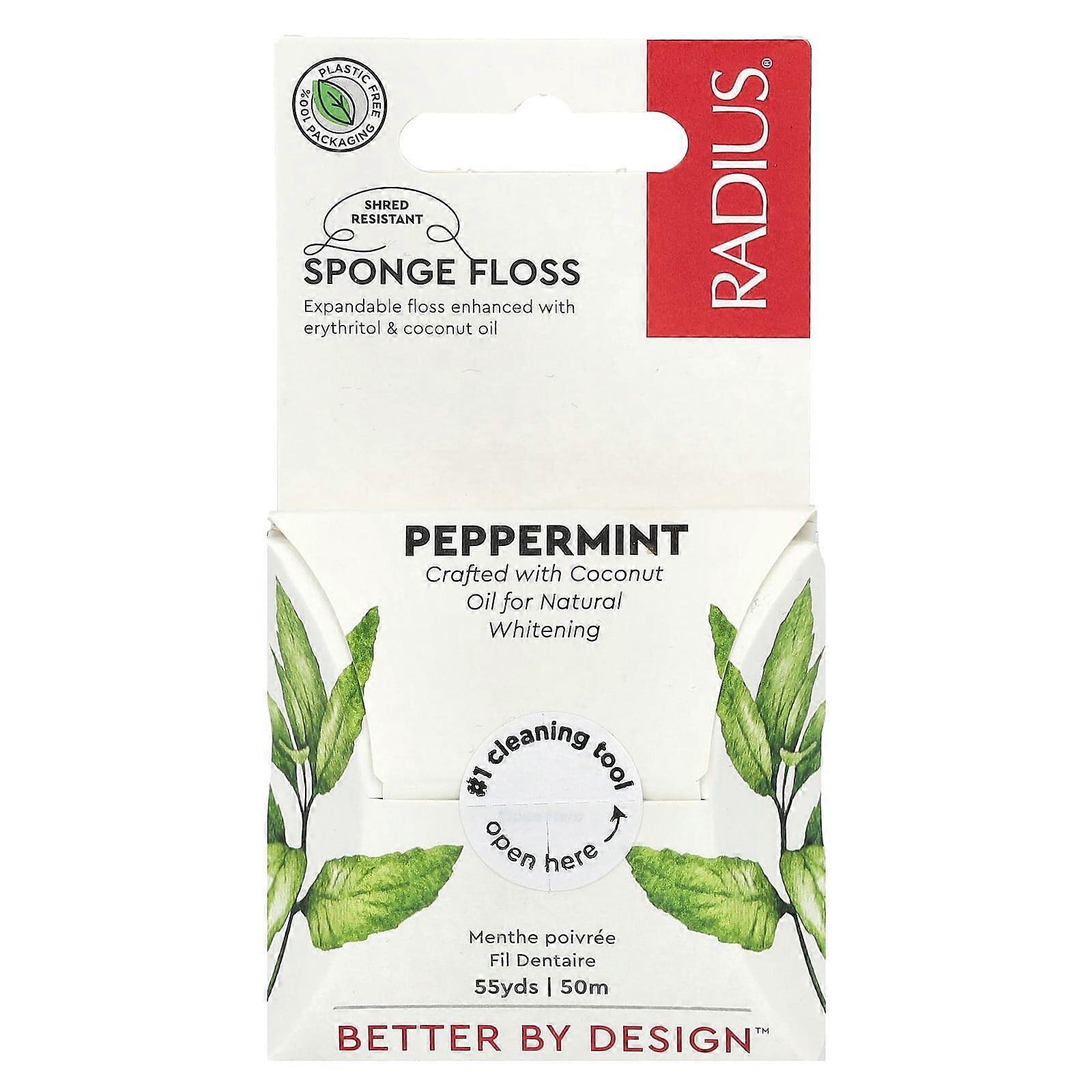 RADIUS, Sponge Floss, Peppermint, 55 yds (50 m), 6-Pack