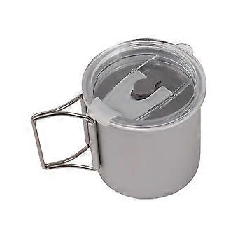 Outdoor 300ml Camping Wasserbecher aus eloxiertem Aluminium mit Klappgriff und Deckel für Camping im Freien Wandern