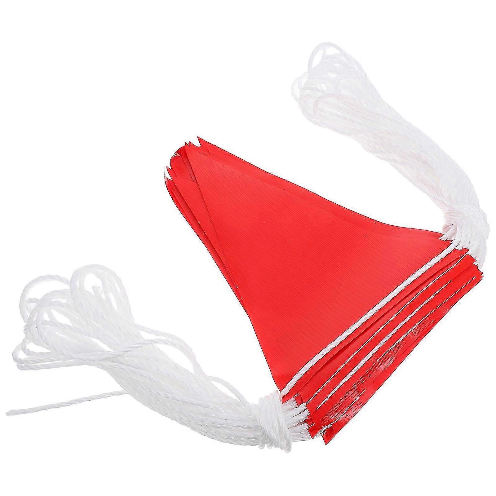 Waterproof Reflective Safety Warning Flags Pennant String for Zone Marking, 30m Length