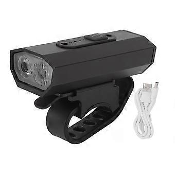 Faro anteriore a LED per bicicletta, ricaricabile tramite USB, a doppio fascio, in lega di alluminio, impermeabile, resistente, facile installazione per ciclismo notturno all'aperto.