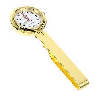 Clip-on Pocket Watch Nurses Digital Watch Accurate Time 2Pcs Golden Alloy