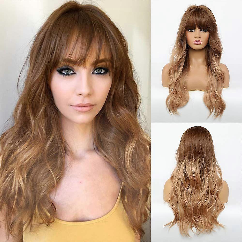 Ombre Blonde Wig With Bangs