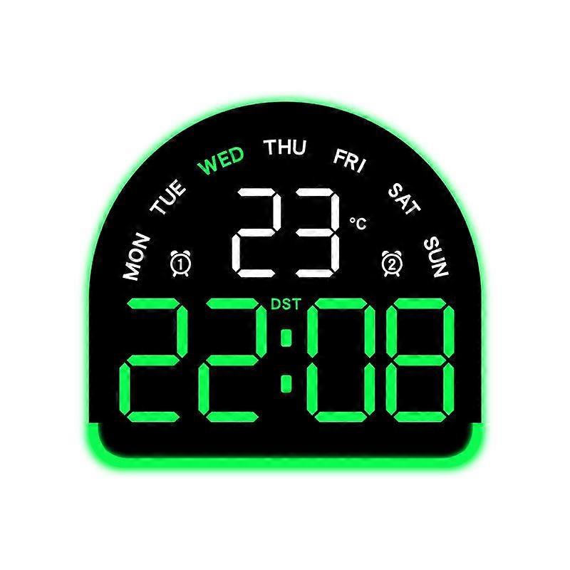 LED Ambient Light Clock Black Shell Green Light
