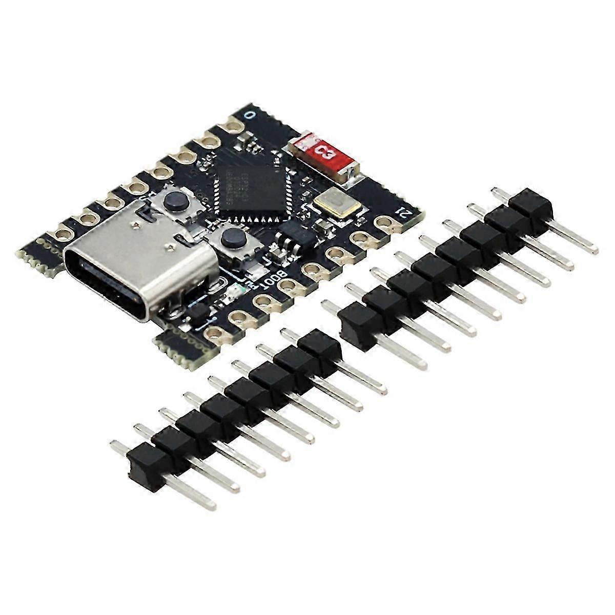 Compact Development Board with WiFi and Bluetooth for IoT Projects, Black, 2 Pin Rows