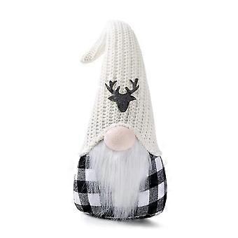 Ornamento della bambola del viso della copertura scozzese della peluche Bambola di Babbo Natale scozzese in bianco e nero