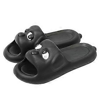 Pantoufles de salle de bain en EVA avec un adorable motif de chien pour hommes, sandales à semelles épaisses antidérapantes, chaussures à enfiler pour la salle de bain